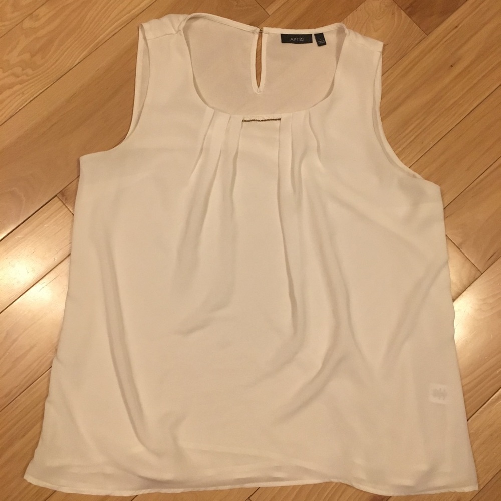 Apt. 9 ivory blouse shell with gold beading Large